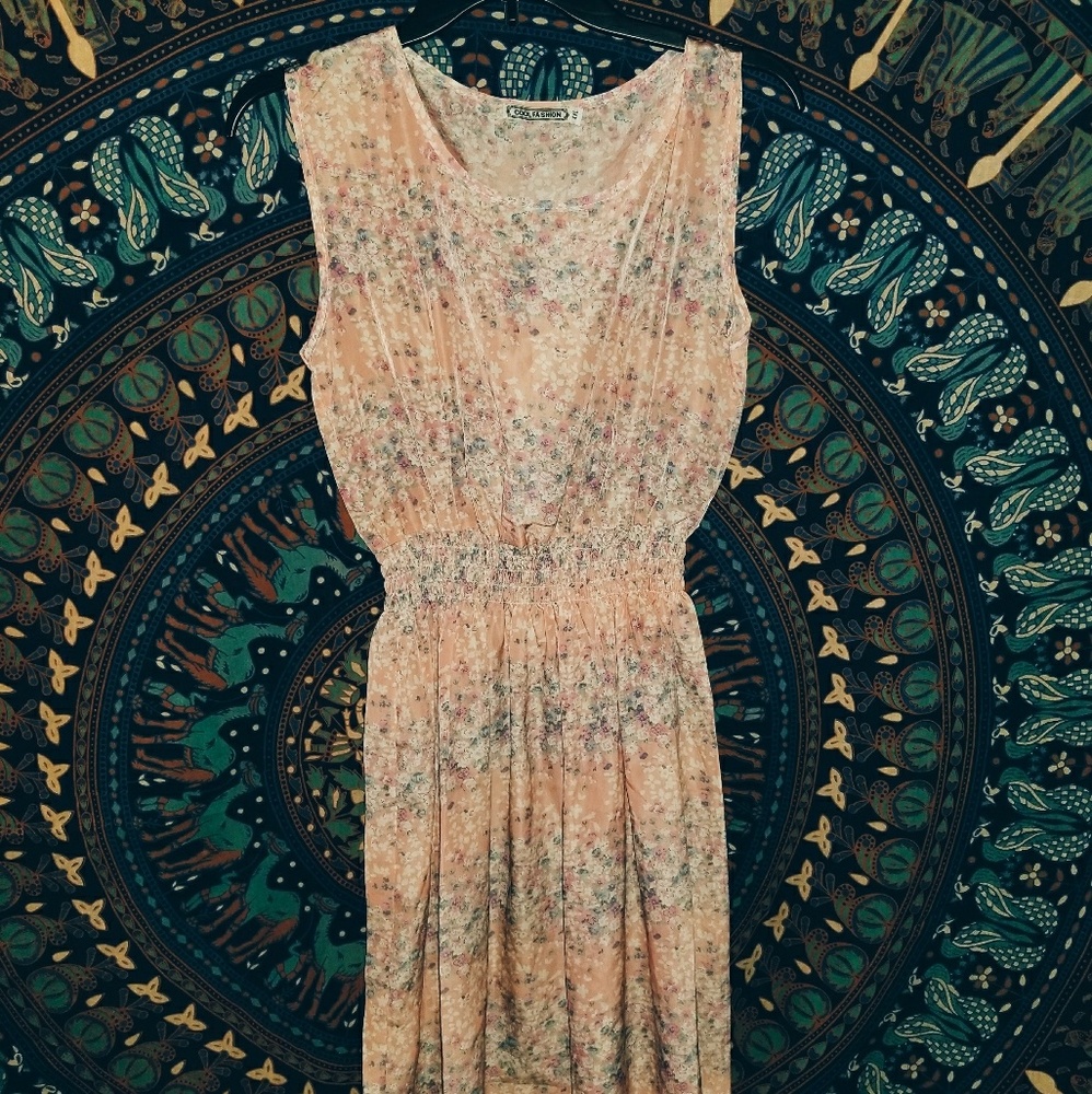 Pink floral dress